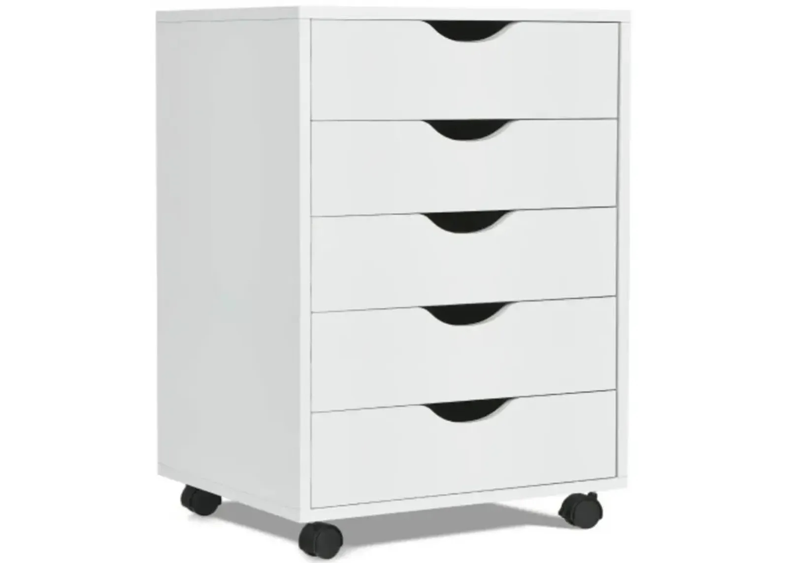 5 Drawer Dresser Storage Cupboard Chest with Wheels for Home Office