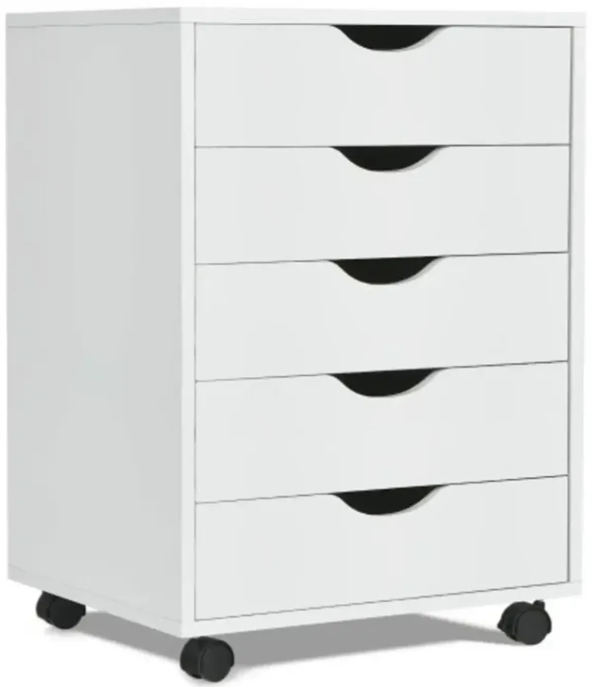 5 Drawer Dresser Storage Cupboard Chest with Wheels for Home Office