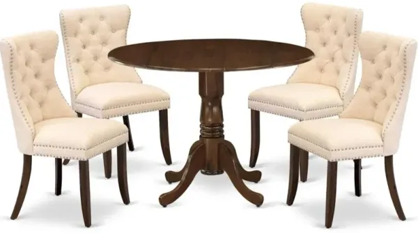 5 Piece Dining Room Furniture Set Consists of a Round Kitchen Table