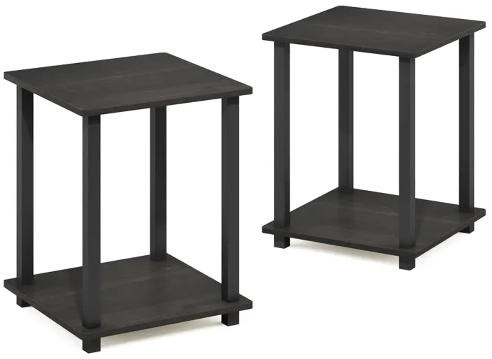 FurinnoFurinno Simplistic Set of 2 End Table, Espresso/Black