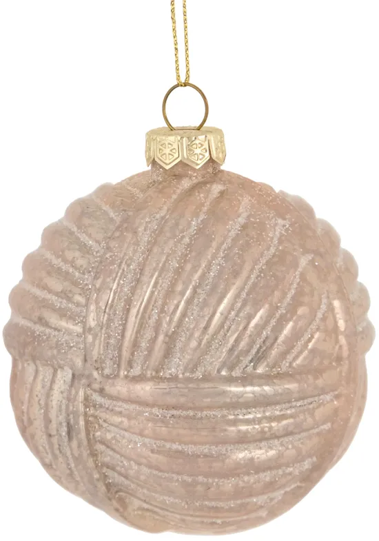 3" Pink Woven Mercury Glass Ball Christmas Ornament