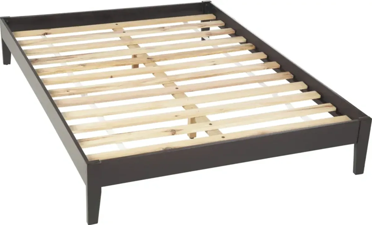 Nevis Twin Size Simple Platform Bed in Espresso