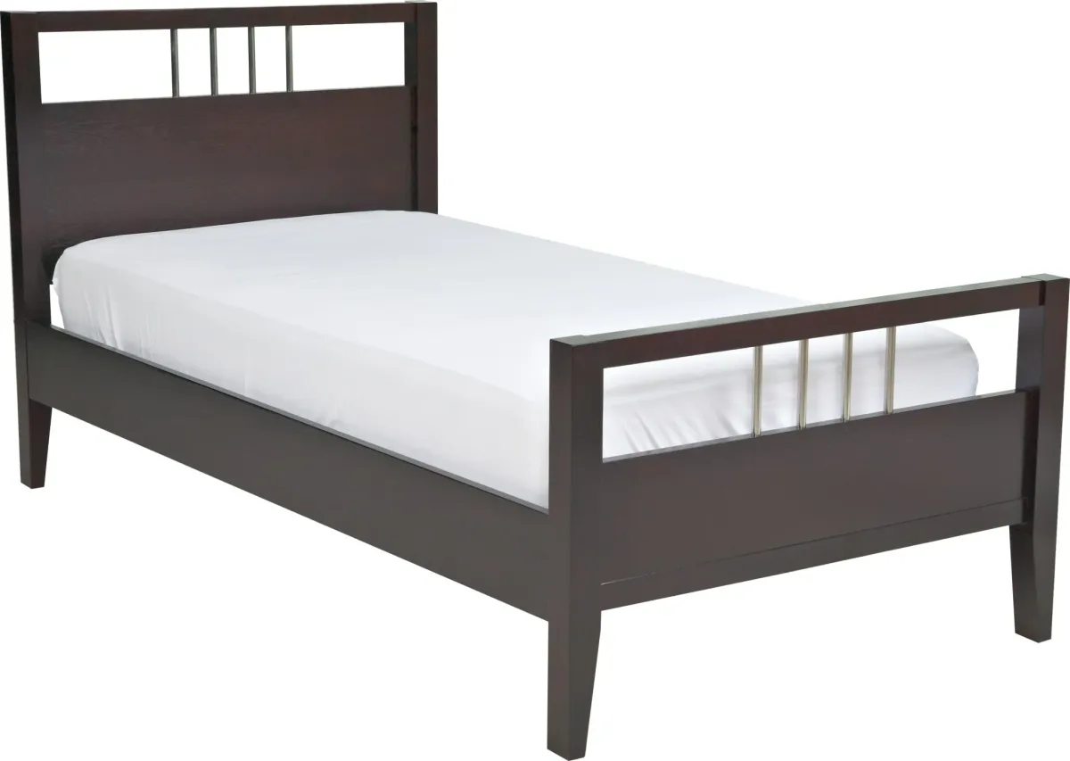 Nevis Twin Size Platform Bed in Espresso