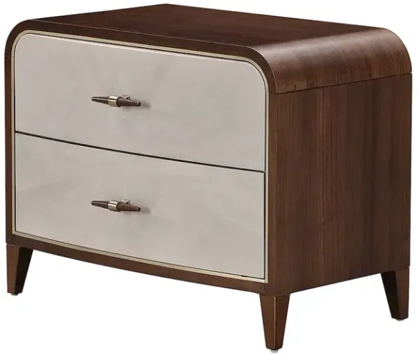 Michael Amini Houston 2-Drawer Nightstand - Walnut