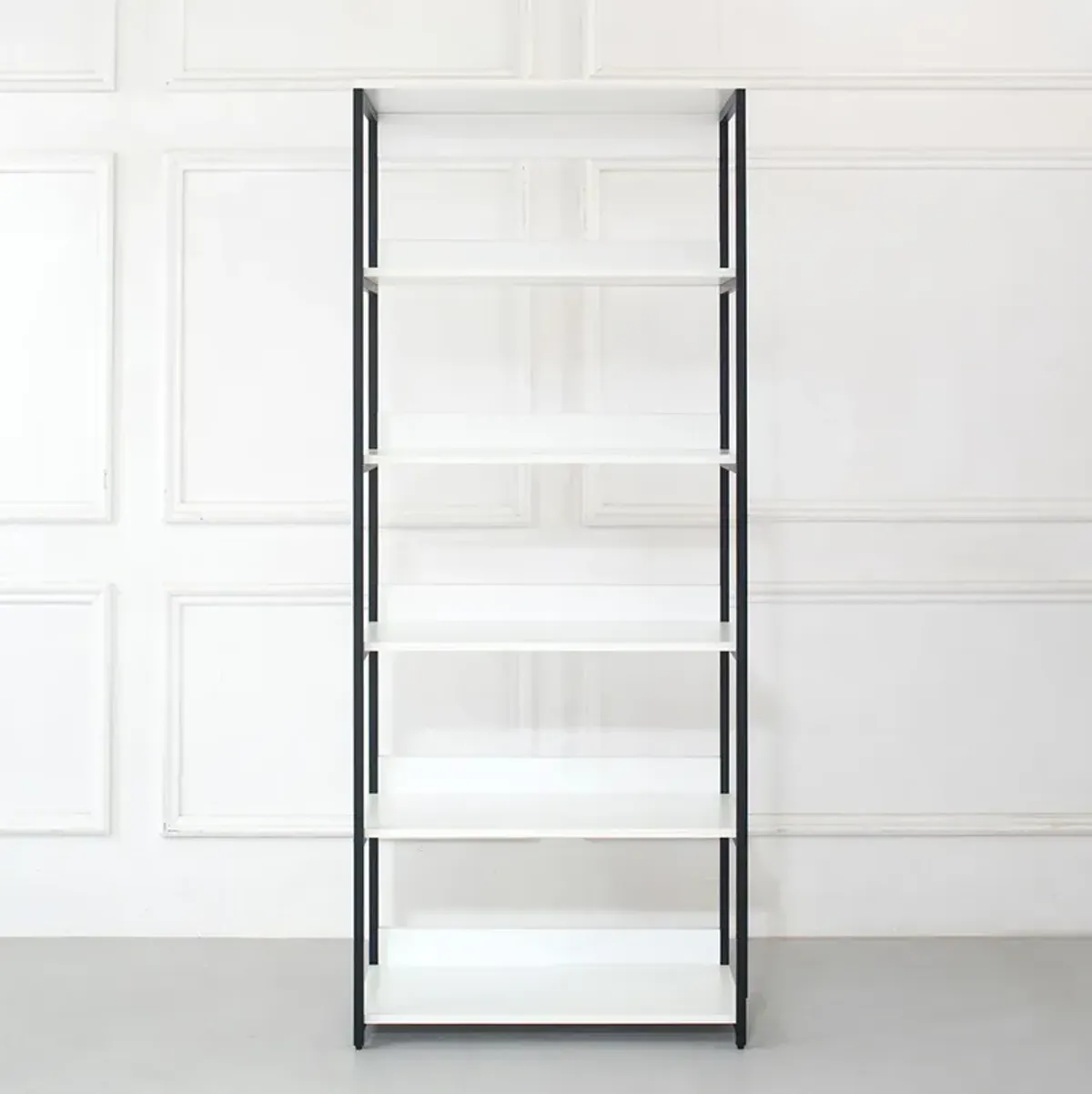 FC Design Klair Living Wood and Metal Walk-in Closet with Five Shelves