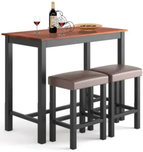 Hivvago 3 Piece Set Pub Dining Table with Stools