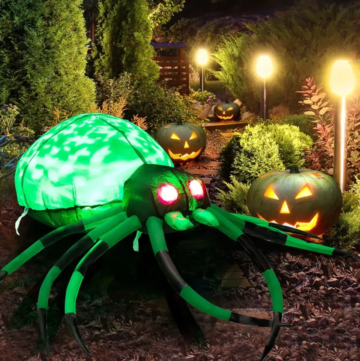 Halloween Inflatable Creepy Spider – Spooky Outdoor Decoration for Yard or Garden