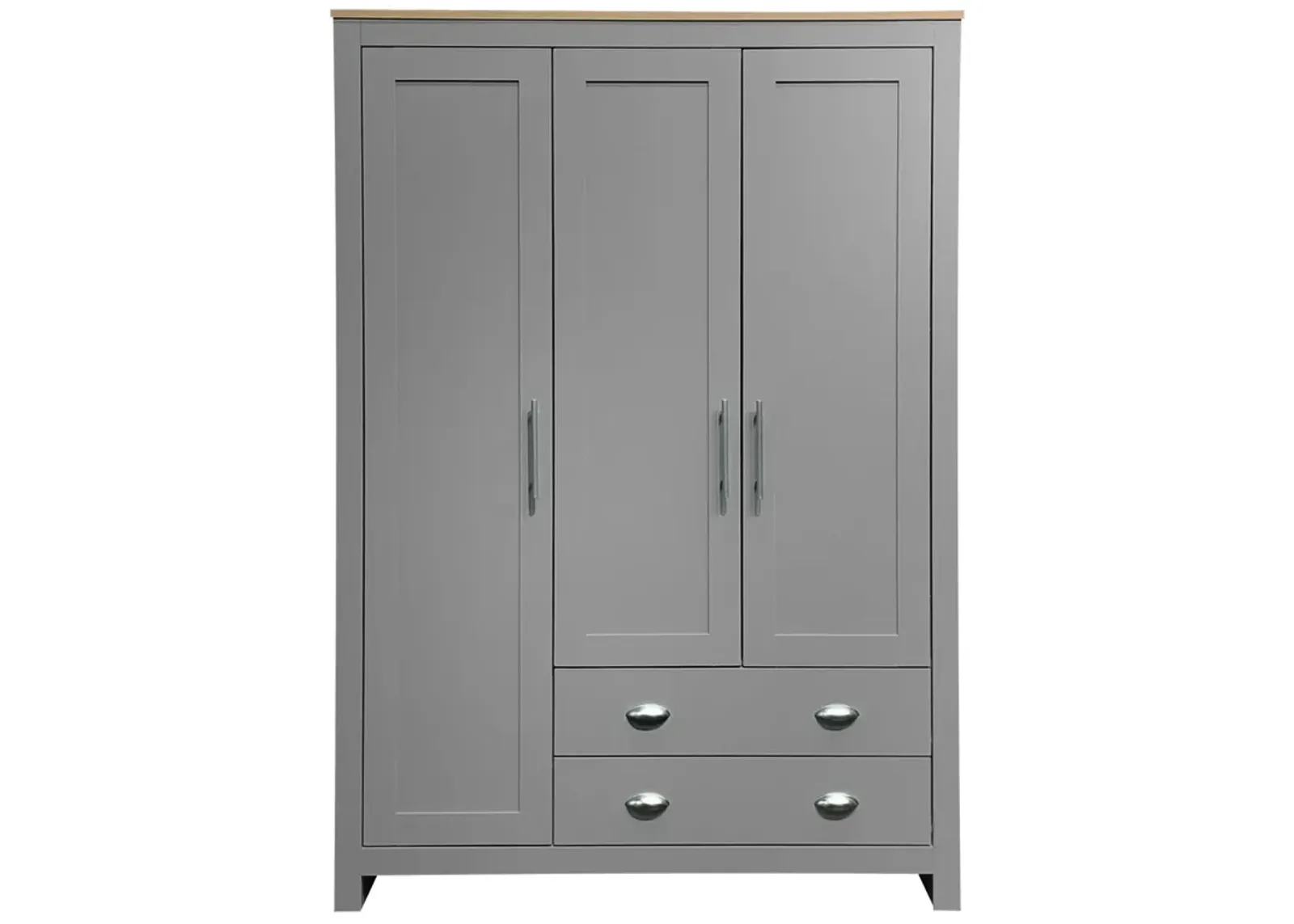 Merax Storage Wardrobe with Cabinets and 2 Hanging Rods