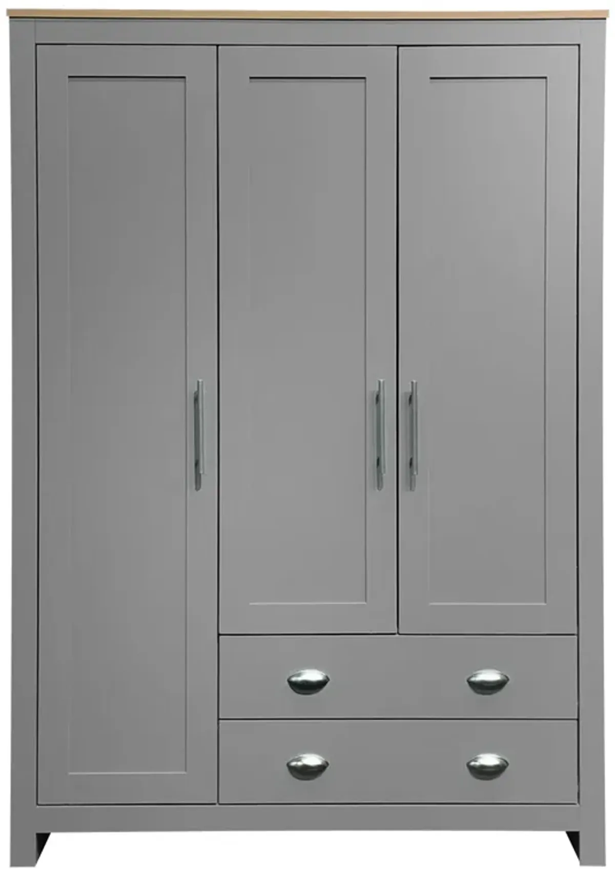 Merax Storage Wardrobe with Cabinets and 2 Hanging Rods