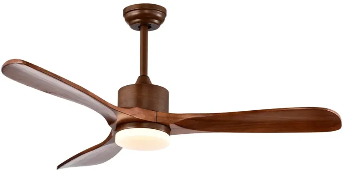 52 Inch Reversible Ceiling Fan with LED Light and Adjustable Temperature