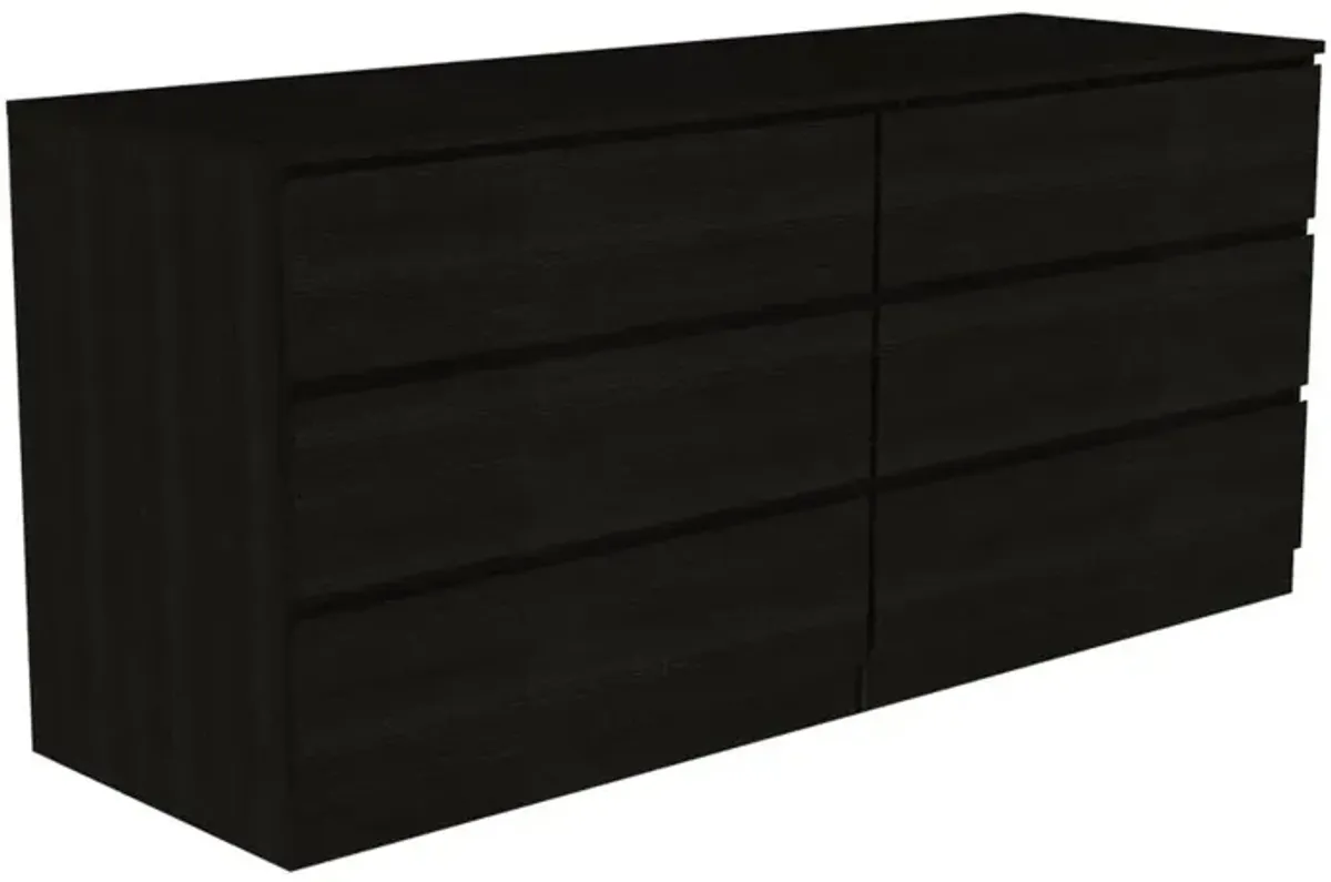 Cocora 6 Drawer Double Dresser - Black