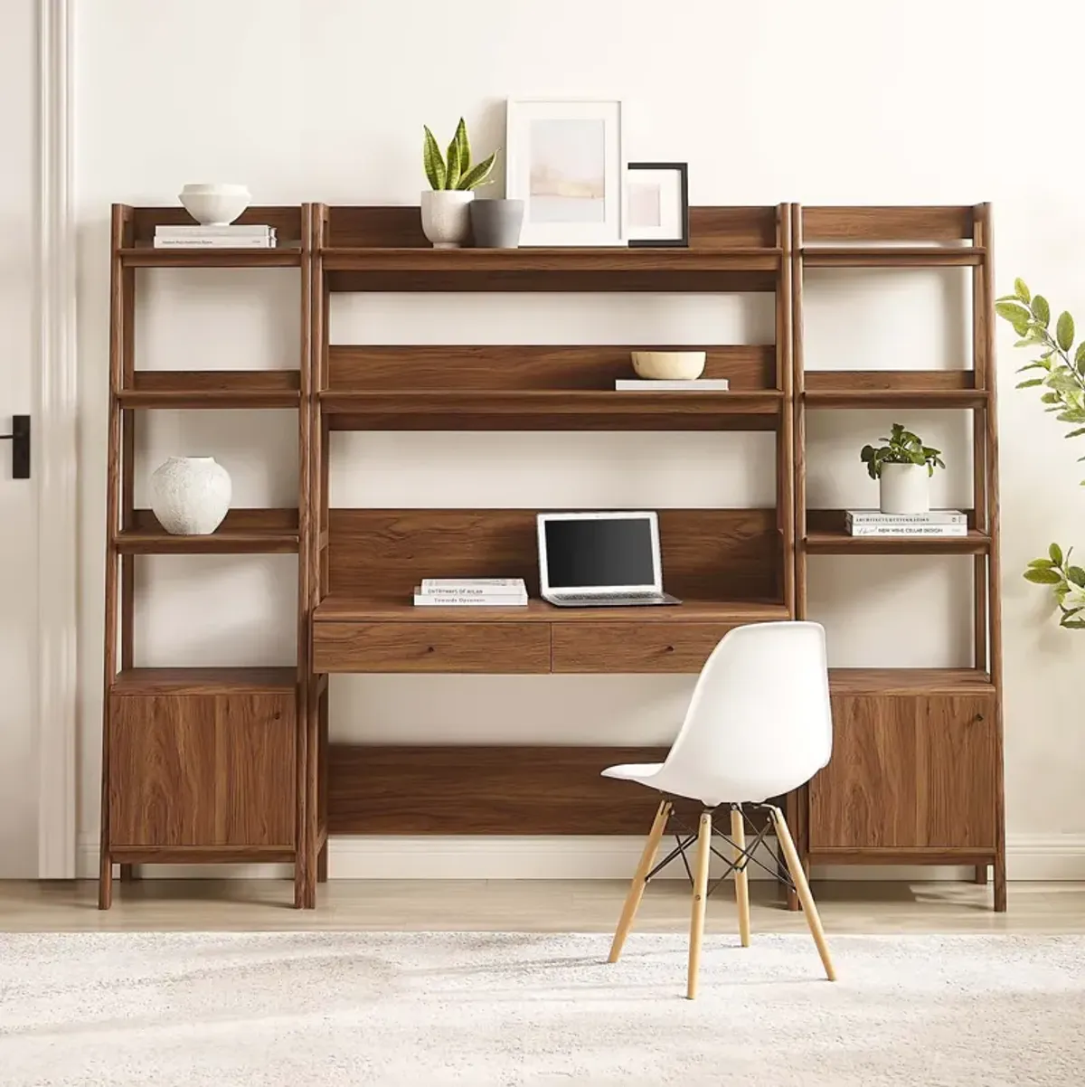 Bixby 3-Piece Wood Office Desk and Bookshelf