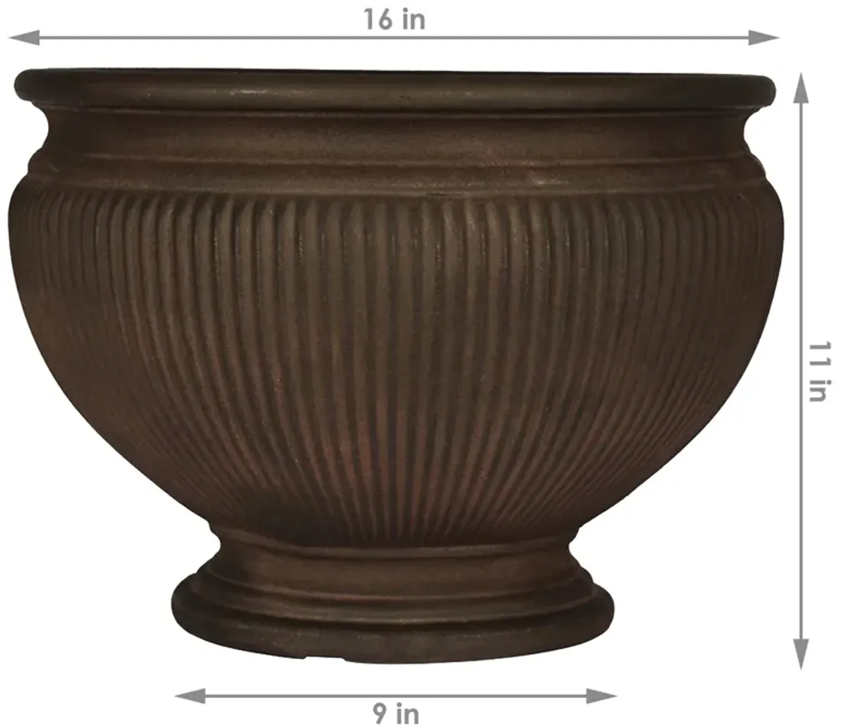 Sunnydaze Elizabeth Ribbed Urn Polyresin Planter