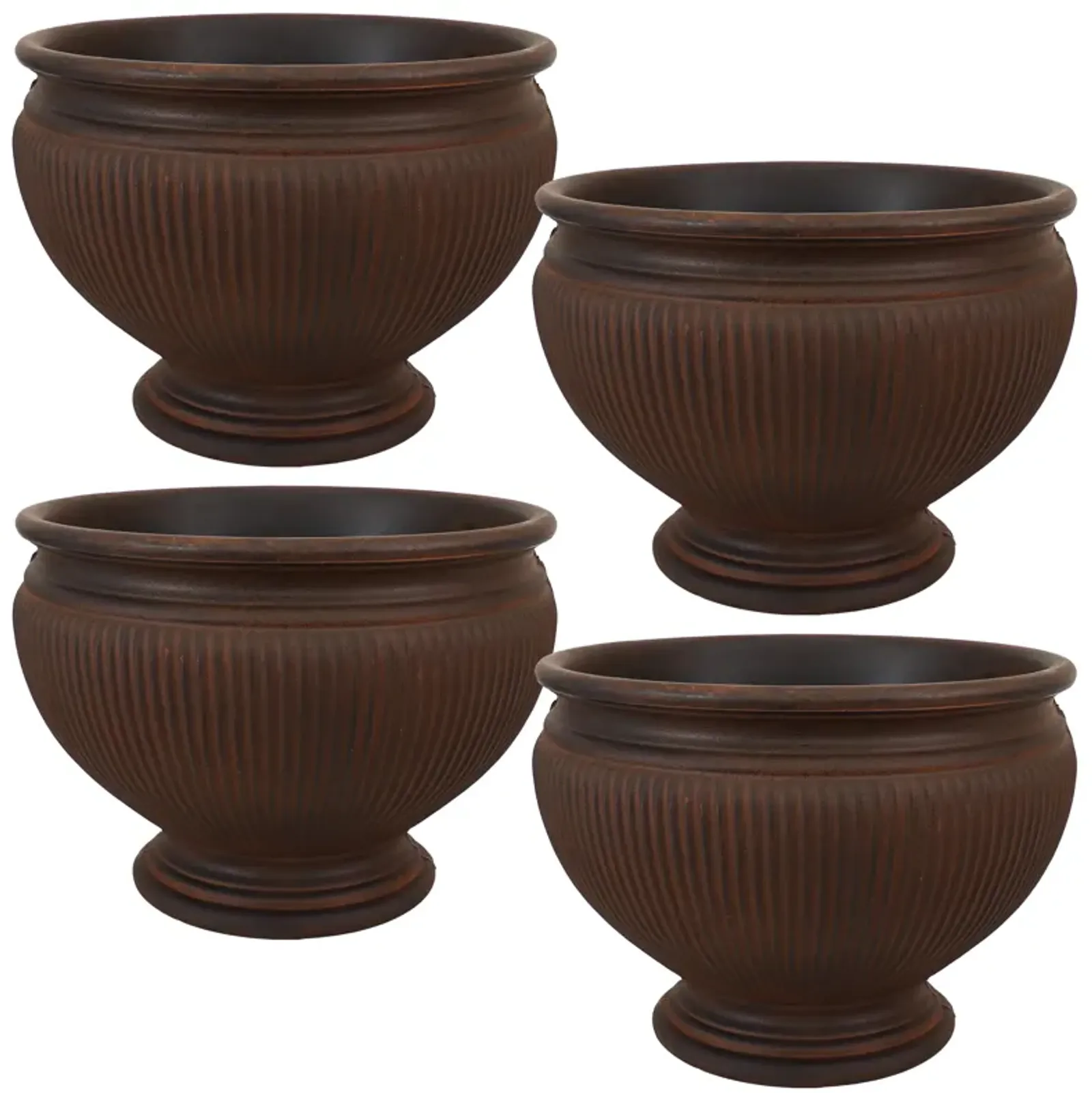 Sunnydaze Elizabeth Ribbed Urn Polyresin Planter