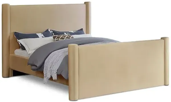 Meridian Furniture Elias Camel Velvet Full Bed