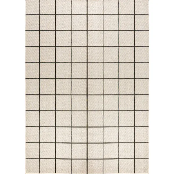 Grid Modern Squares Indoor/Outdoor Area Rug