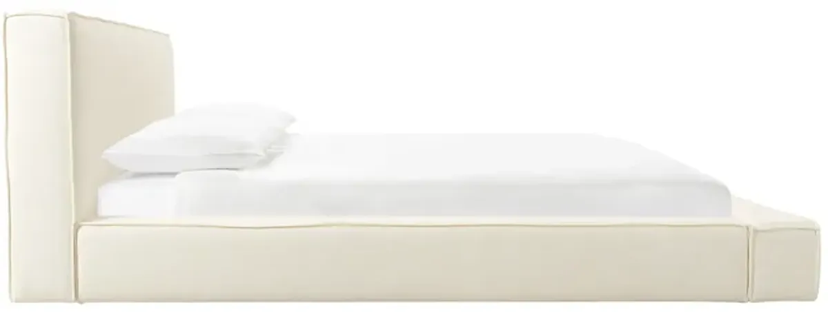 Olafur Cream Linen King Bed