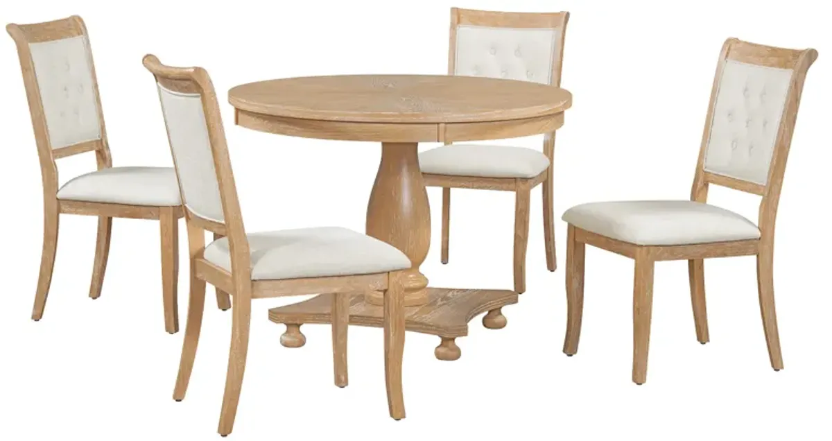 Merax 5-Piece Retro Dining Set for 4 Person