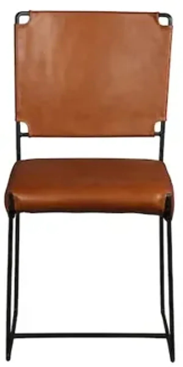 Porter Designs Toluca Leather Dining Chair, Brown (Set of 2)