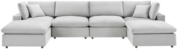 Commix Down Filled Overstuffed Performance Velvet 6-Piece Sectional Sofa