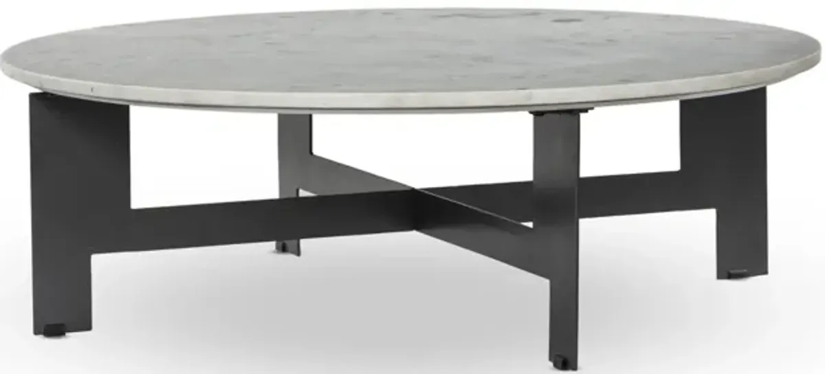 Marble Round Coffee Table With Iron