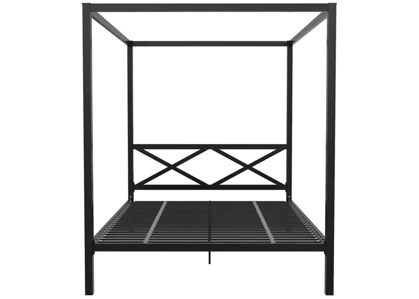 Atwater Living Zasha Queen Metal Canopy Bed, Black