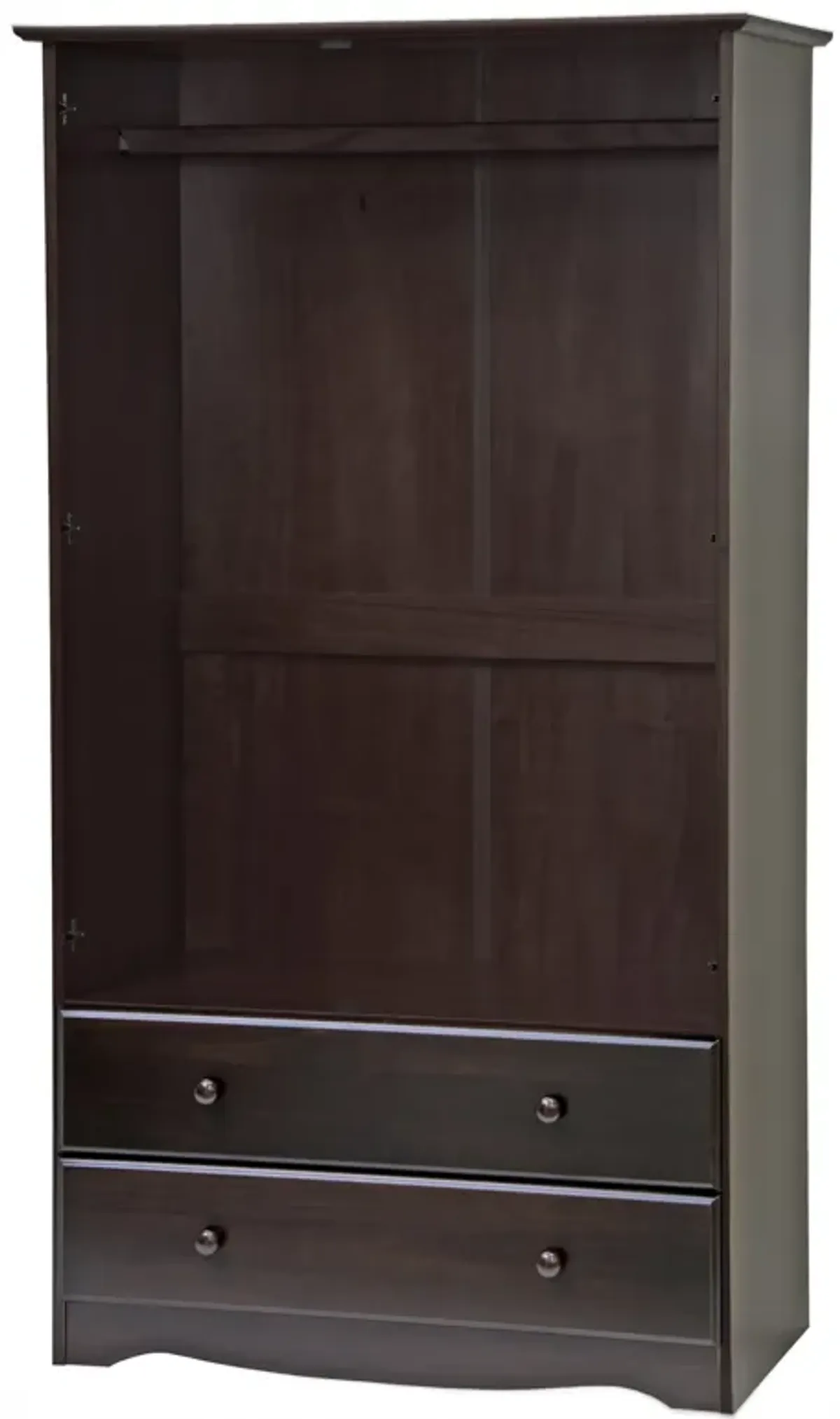 100% Solid Wood Smart 2-Door Wardrobe