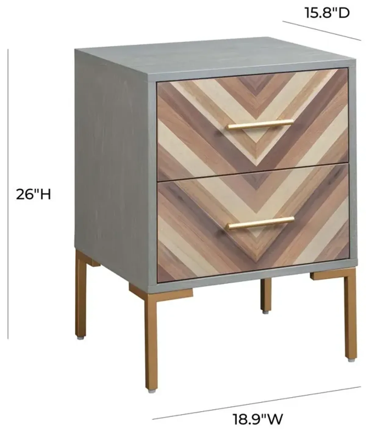 Belen Kox Chevron Gold Side Table, Belen Kox