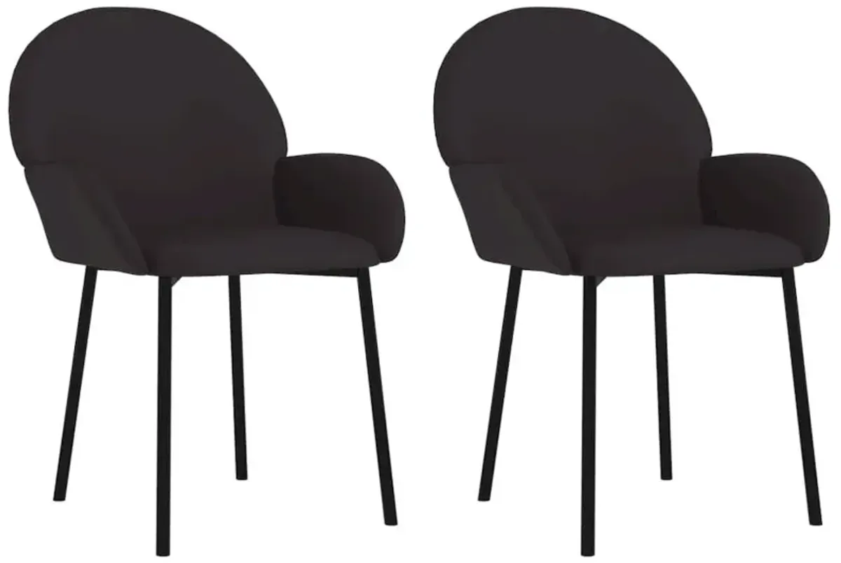 Dining Chairs 2 pcs Black Faux Leather