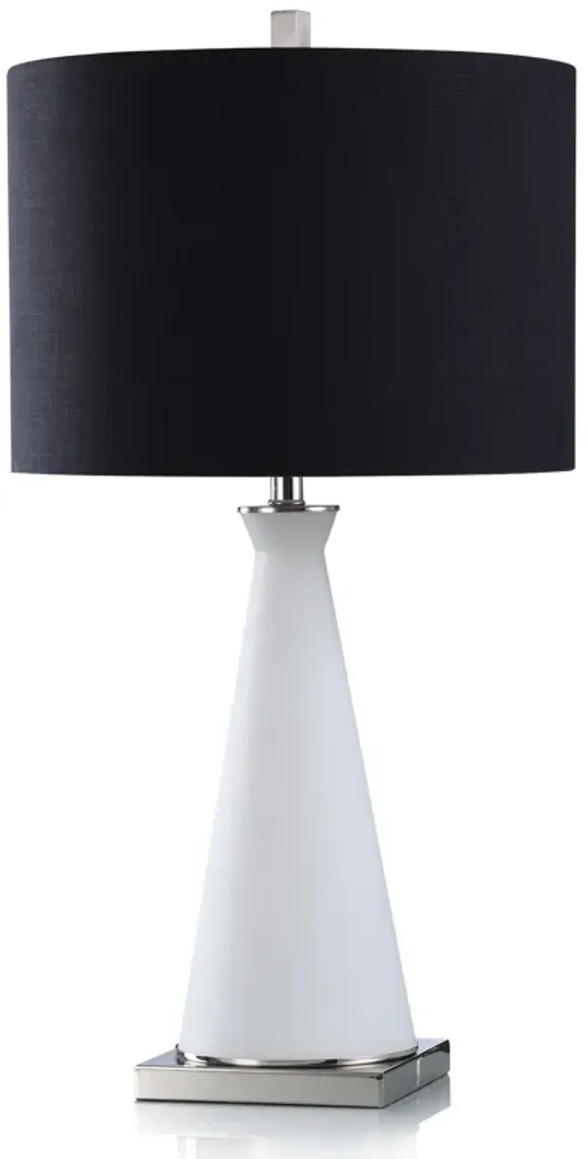 Polished Nickel Glass Lamp I