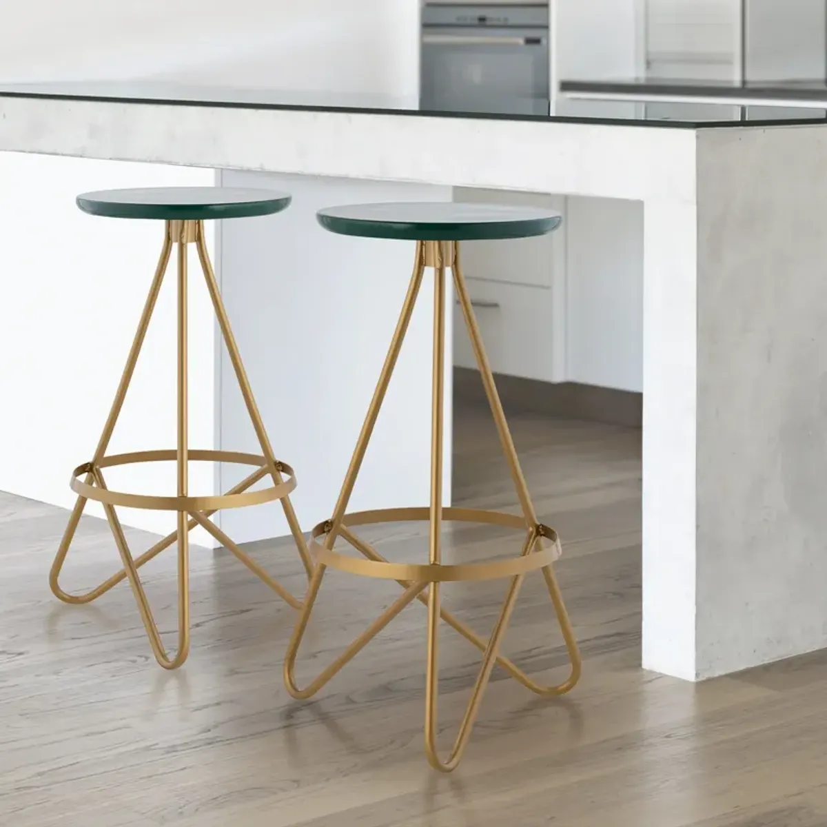 Spiroa 30" Modern Industrial Metal Backless Circular Bar Stool