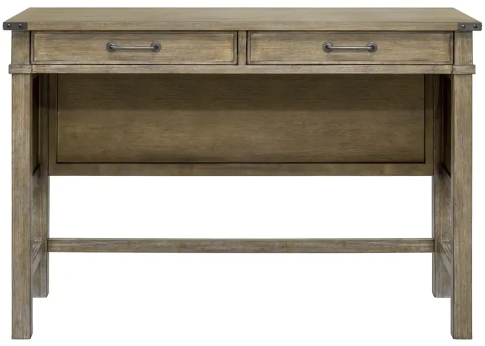 Gracie Mills Jerrell Rustic 2-Drawer Occasional Table in Natural Finish