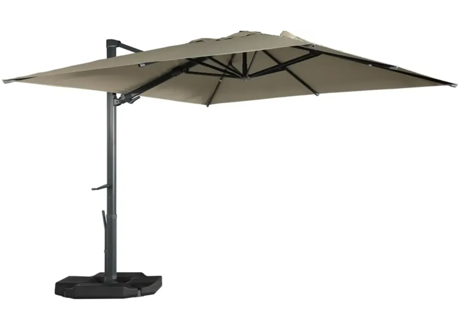 MONDAWE 13ft Square Cantilever Patio Umbrella with Tilt and Based for Outdoor Shade