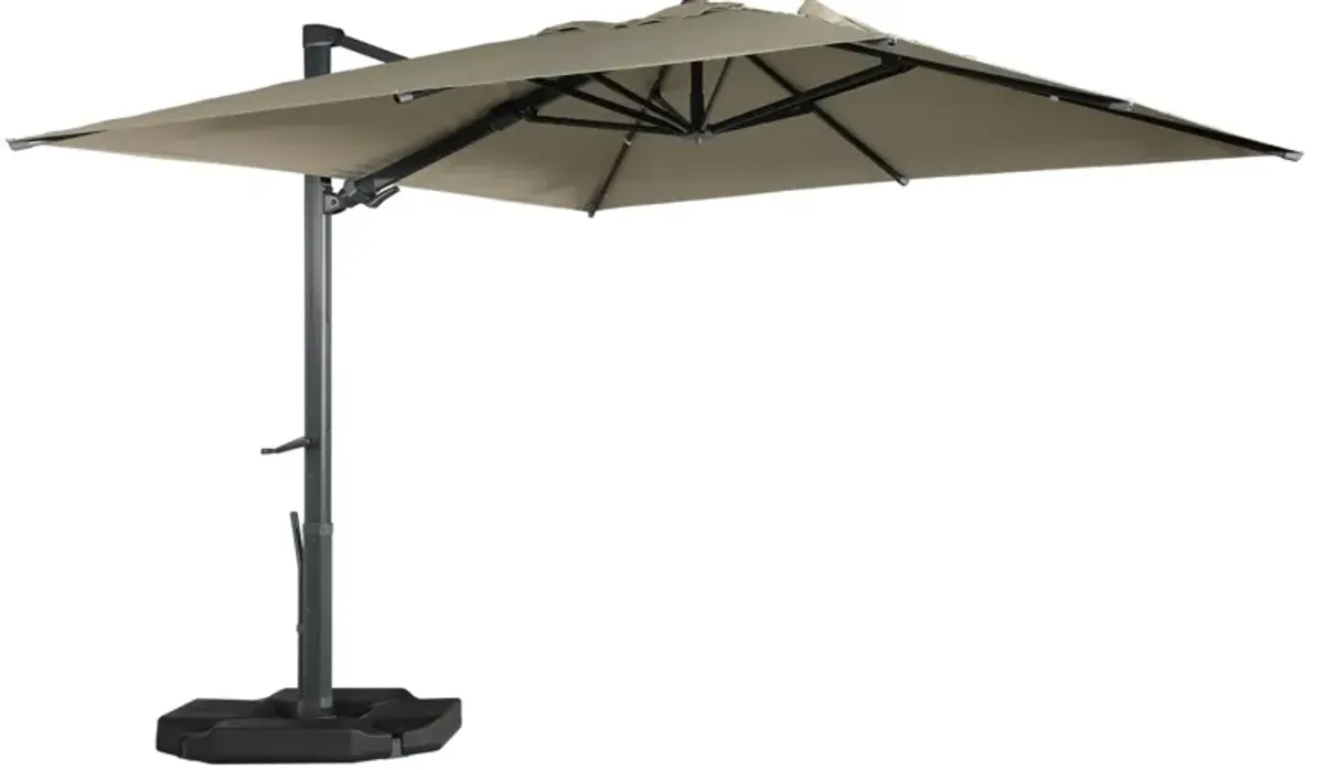 MONDAWE 13ft Square Cantilever Patio Umbrella with Tilt and Based for Outdoor Shade