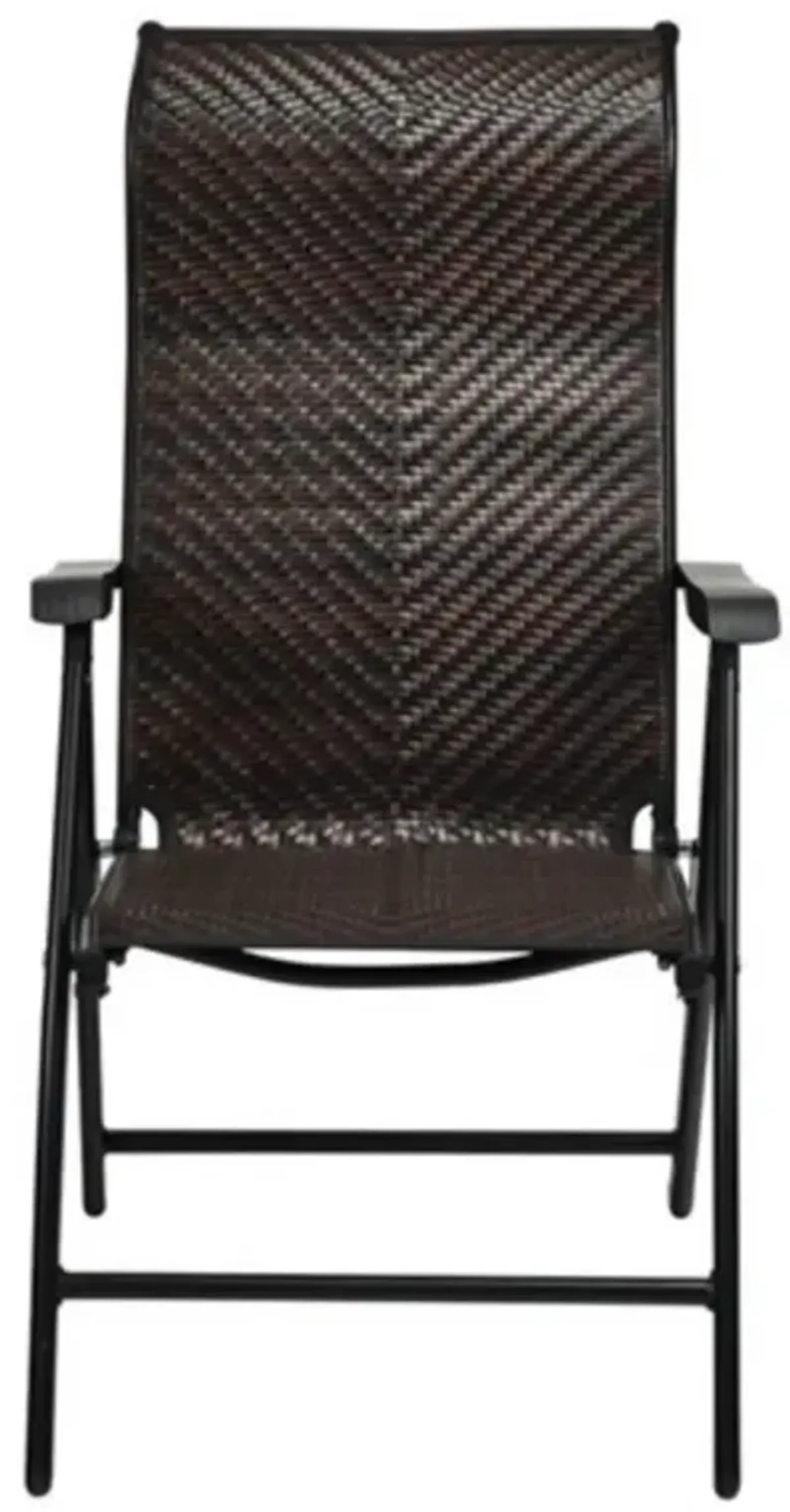 Outdoor Folding Steel Frame Rattan Patio Chair with Armrest