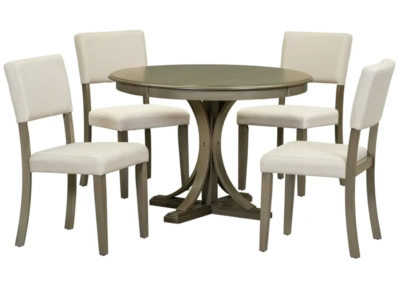 Merax 5-Piece Retro Round Dining Table Set