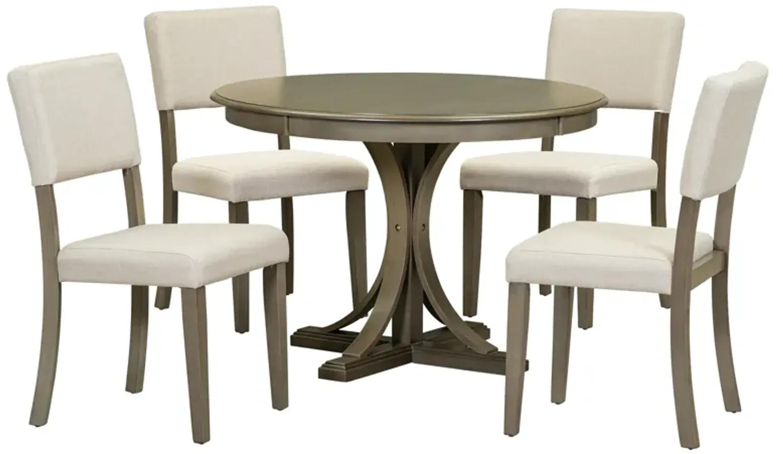 Merax 5-Piece Retro Round Dining Table Set