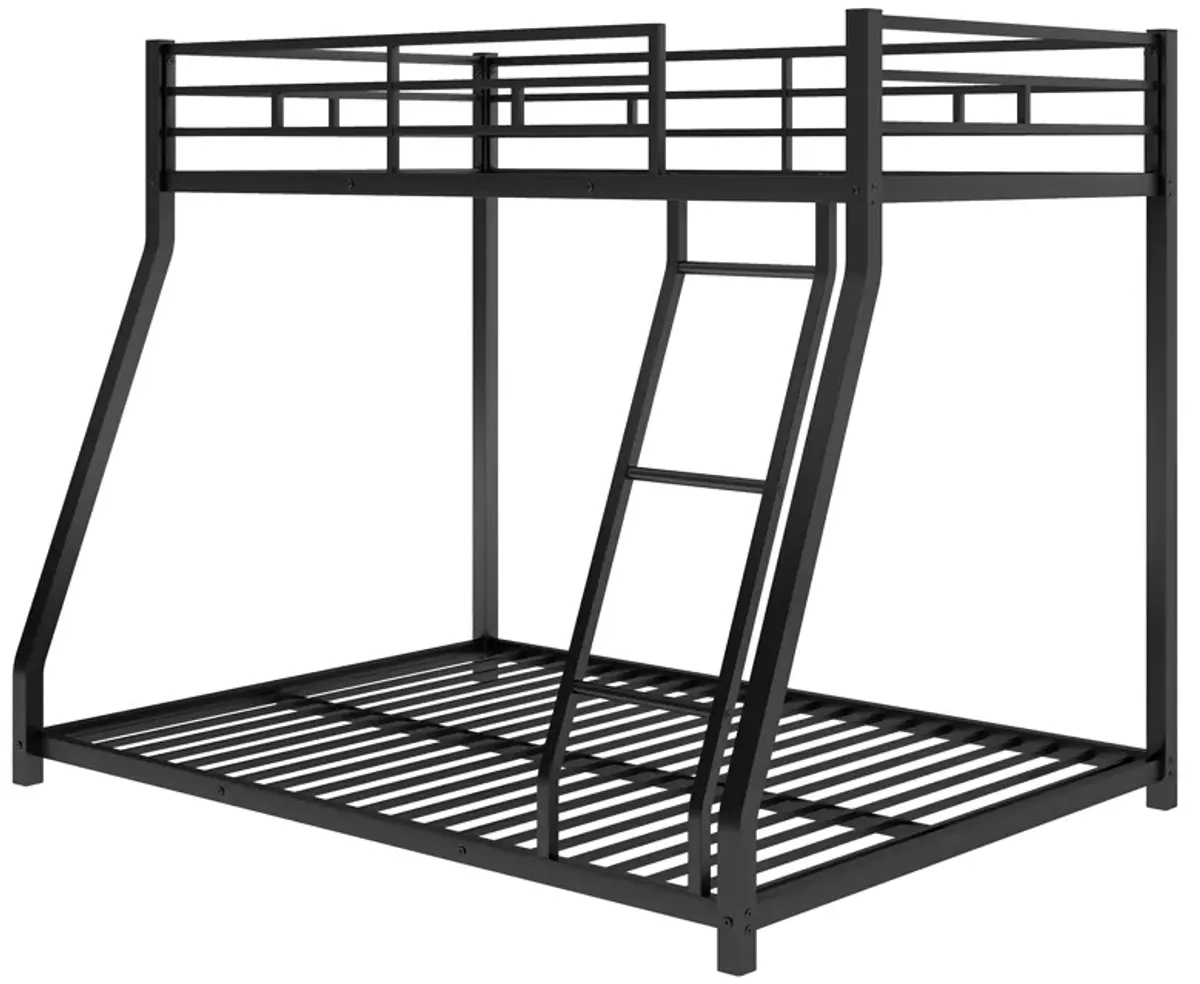 Merax Modern Metal Floor Bunk Bed with Sloping Stairs