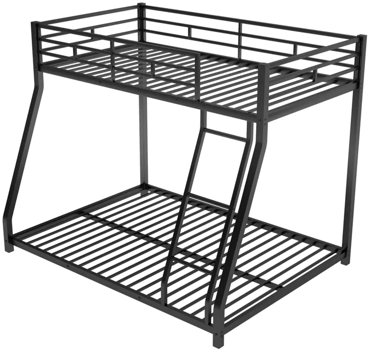 Merax Modern Metal Floor Bunk Bed with Sloping Stairs