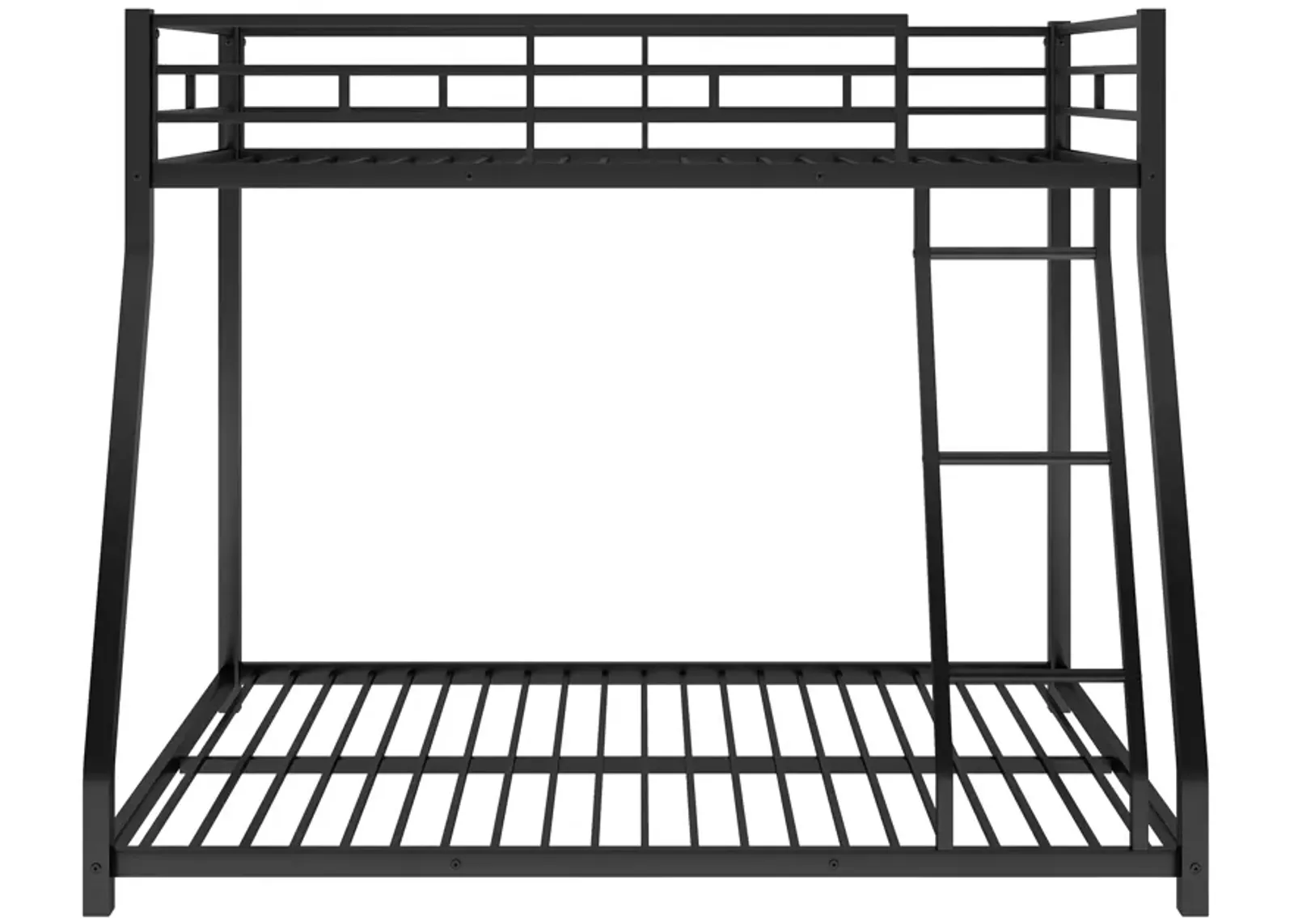 Merax Modern Metal Floor Bunk Bed with Sloping Stairs