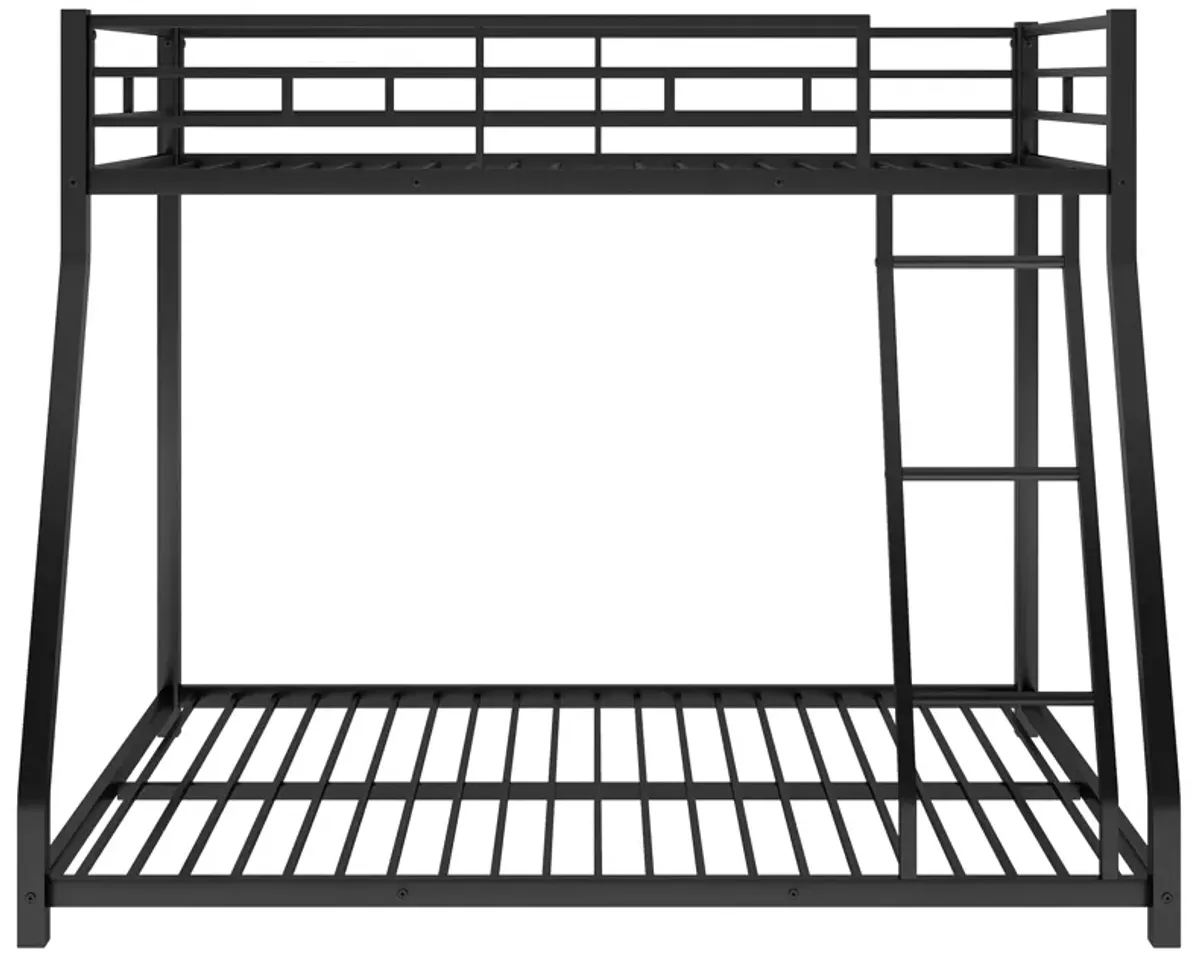 Merax Modern Metal Floor Bunk Bed with Sloping Stairs