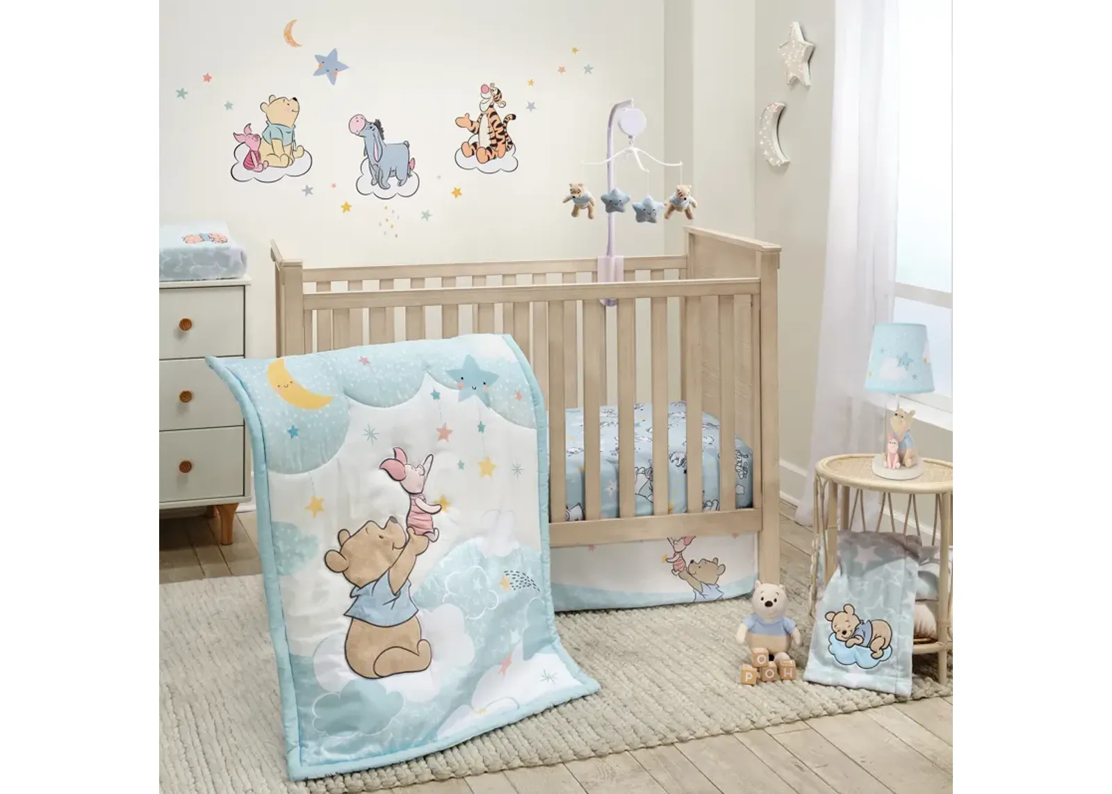 Bedtime Originals Starlight Pooh 3-Piece Crib Bedding Set - Blue, Animals