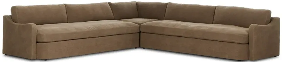 Aurelia 132" Broadway Coffee 3-Piece Sectional