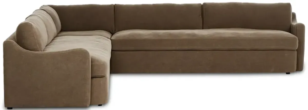 Aurelia 132" Broadway Coffee 3-Piece Sectional
