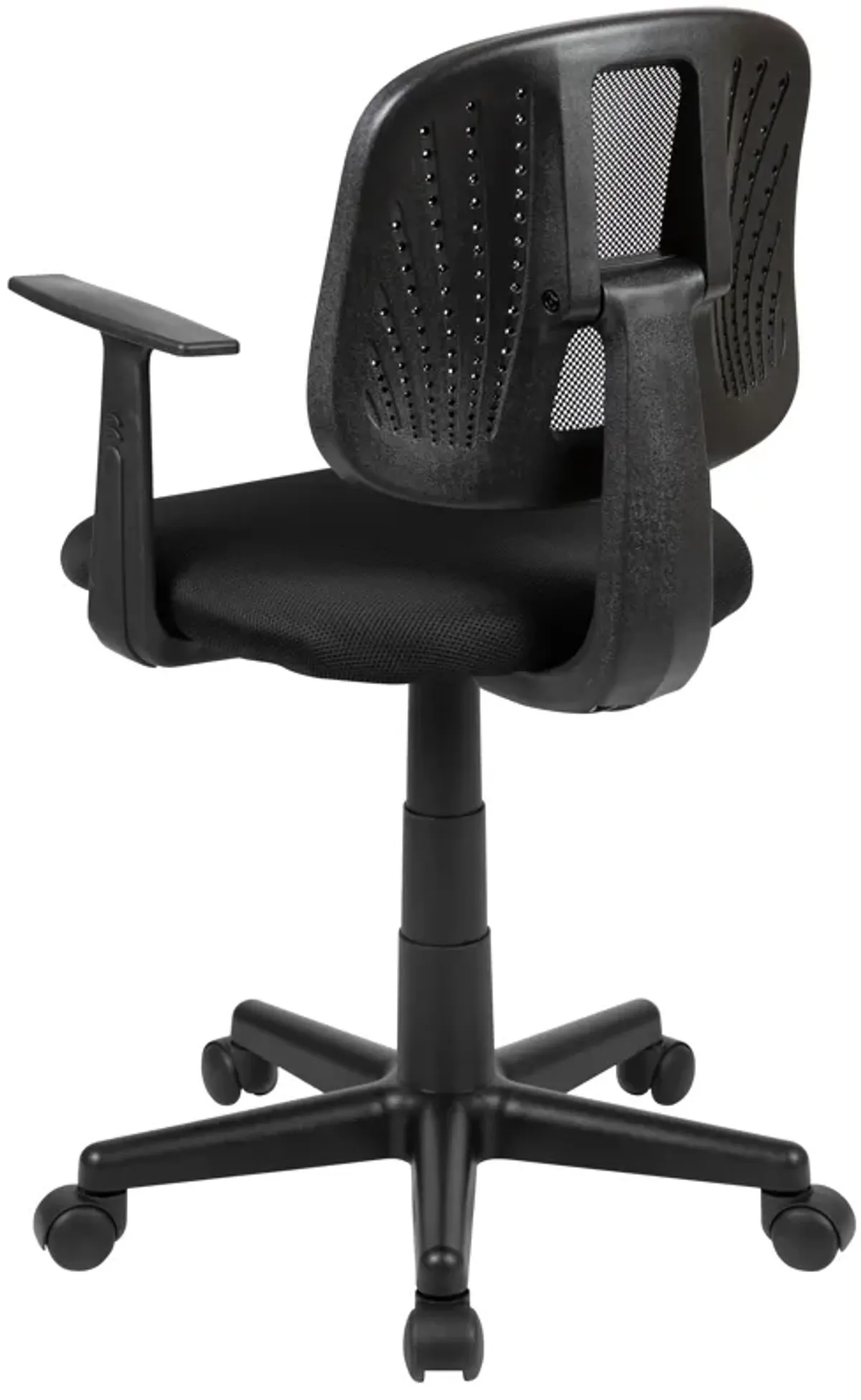 Flash Fundamentals Mid-Back Gray Mesh Swivel Task Office Chair with Pivot Back and Arms