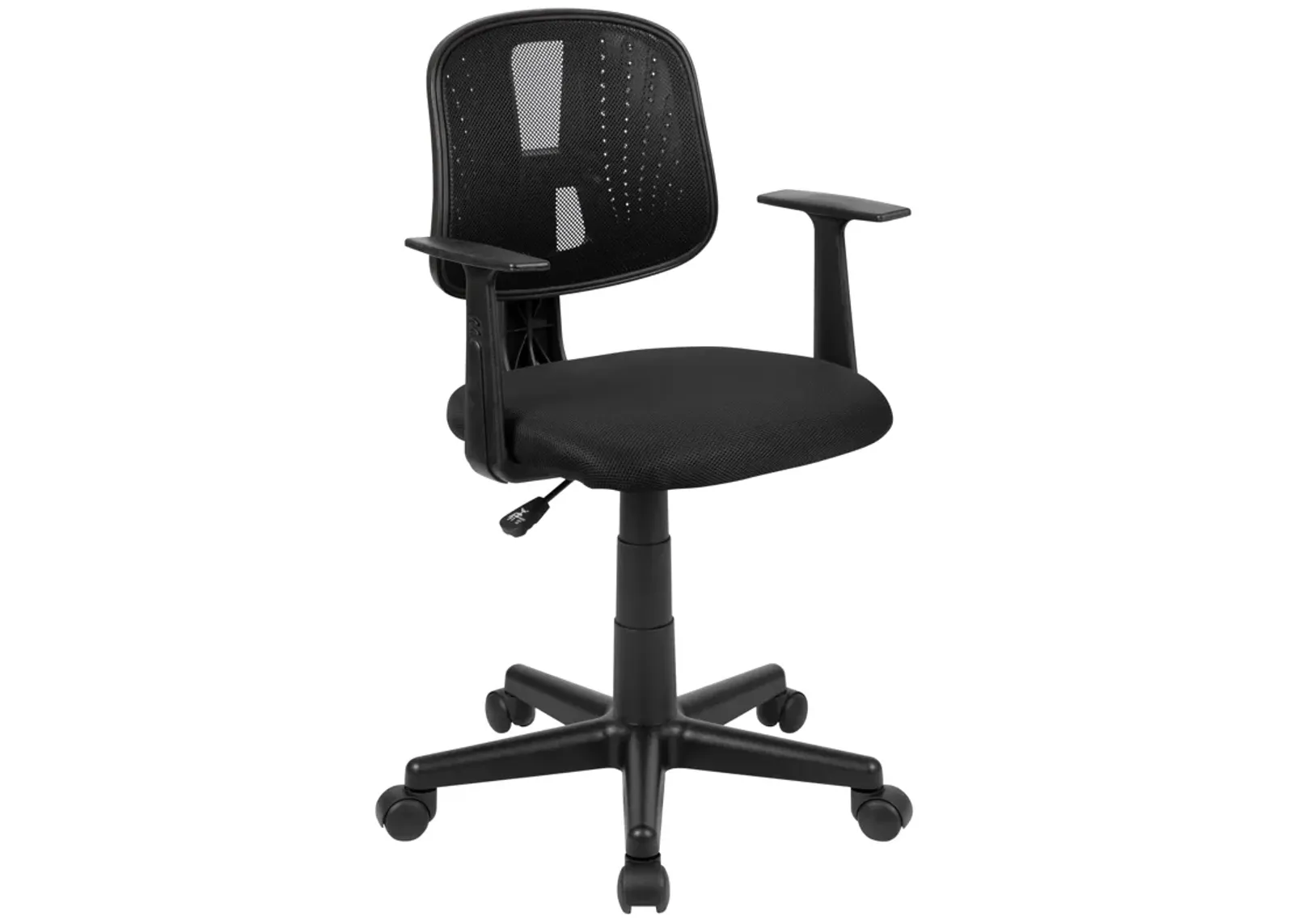 Flash Fundamentals Mid-Back Gray Mesh Swivel Task Office Chair with Pivot Back and Arms