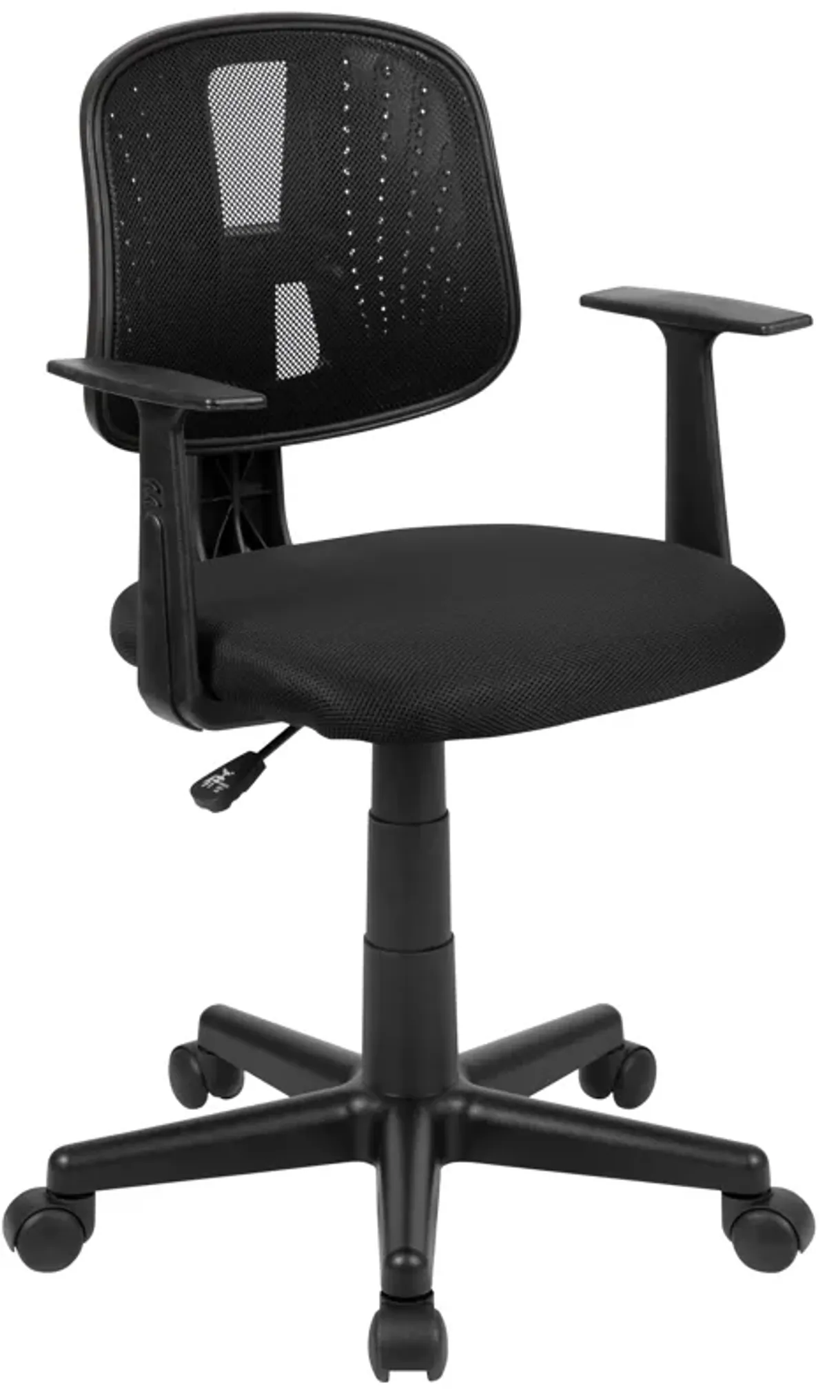 Flash Fundamentals Mid-Back Gray Mesh Swivel Task Office Chair with Pivot Back and Arms