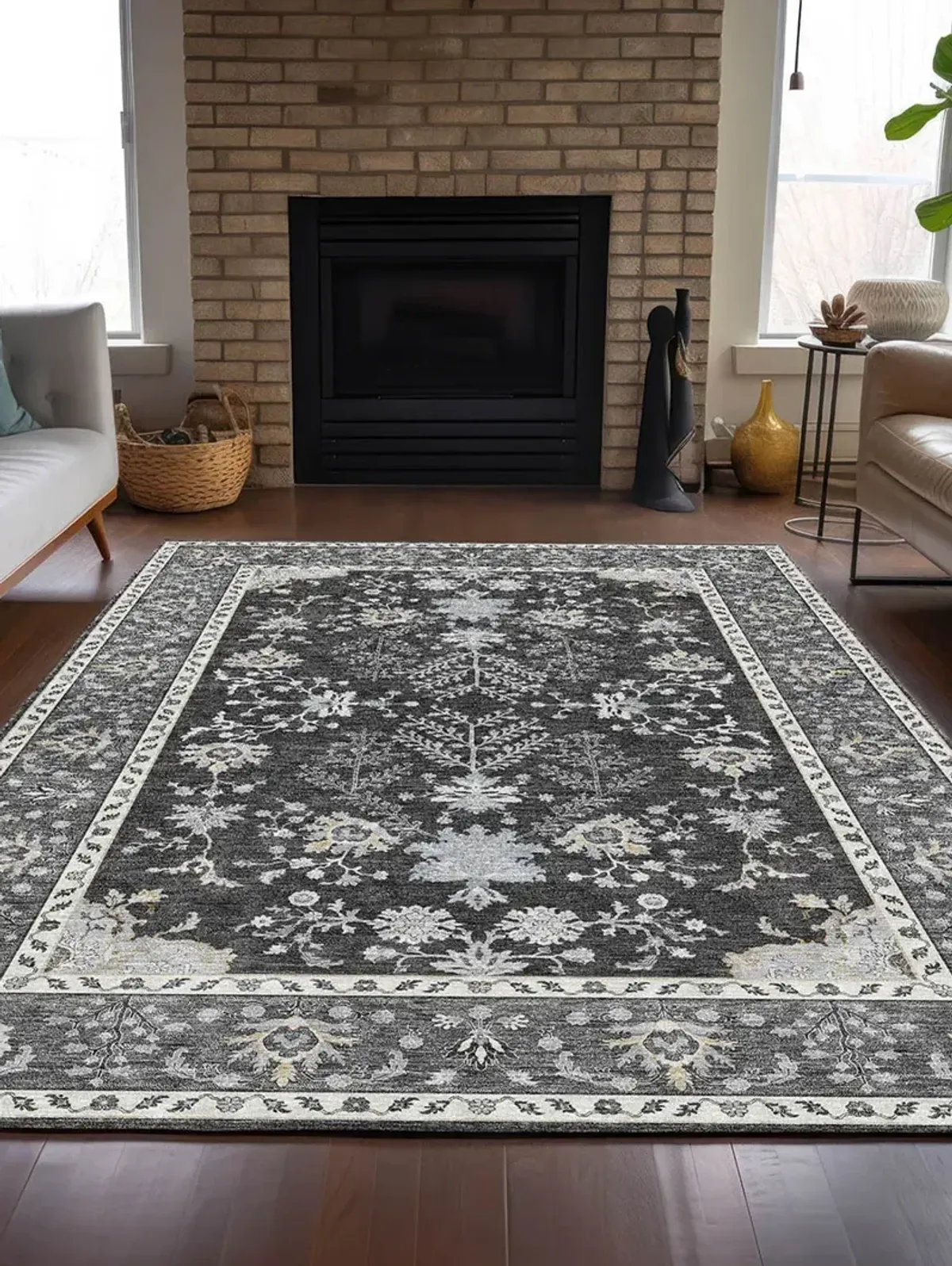 Hatay HY9 Charcoal 2'3" x 7'6" Rug