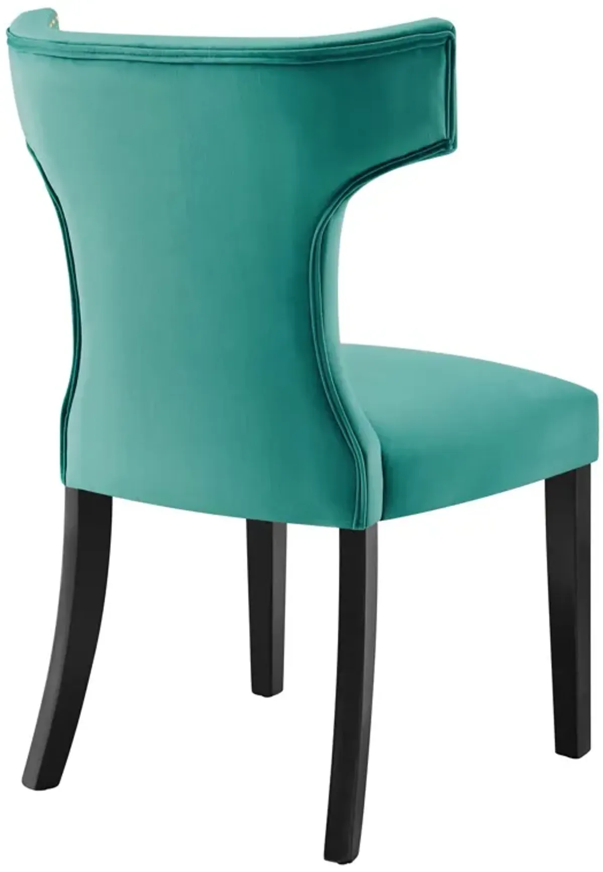 Curve Performance Velvet Dining Chairs - Set of 2-Benzara