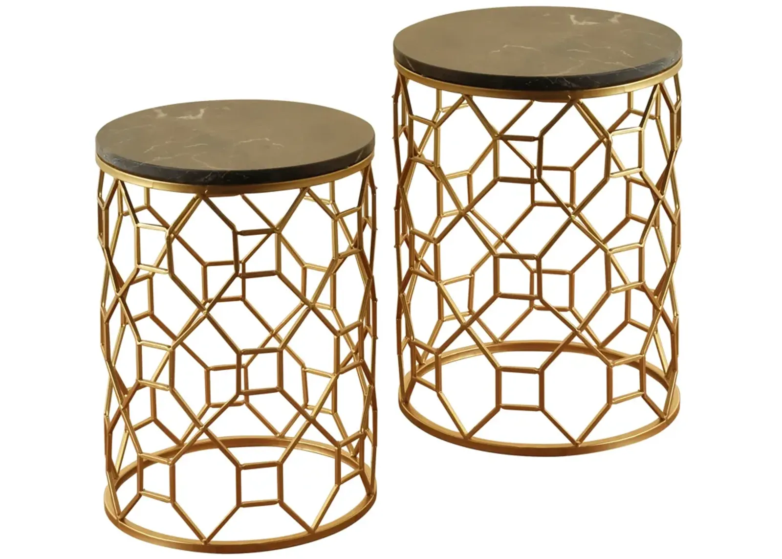 Marble Round Side Tables (Set of 2)